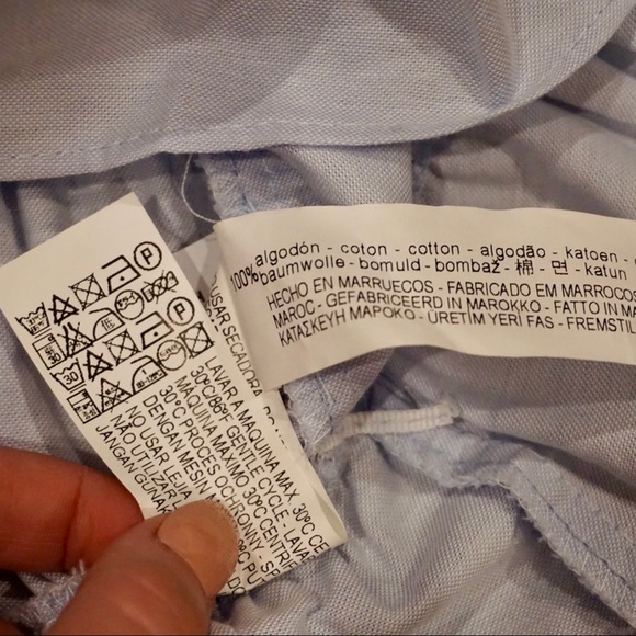 NWT Zara Trafaluc Light Blue Tiered Ruffle Blouse - Picture 6 of 6